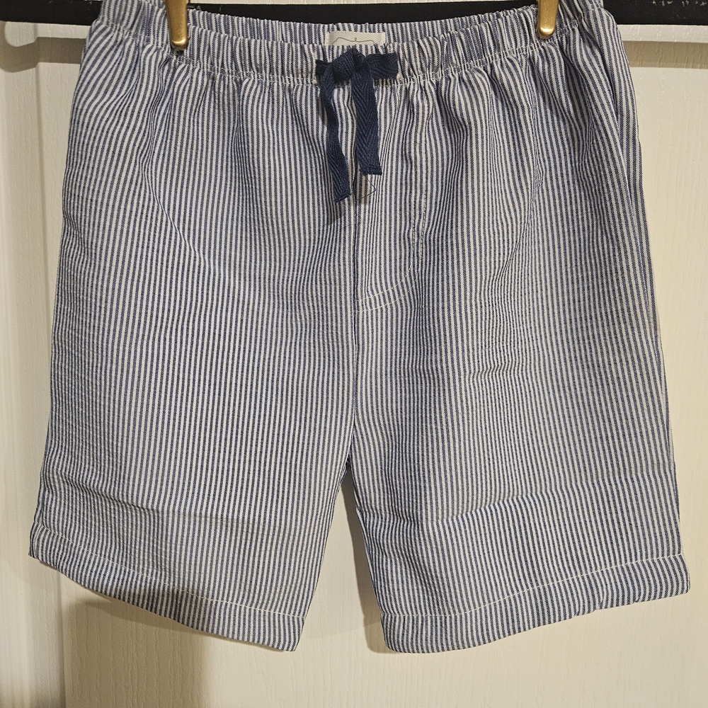 Mud Pie Navy Blue and White Striped Lightweight Boys Summer Shorts Size 4T-5T